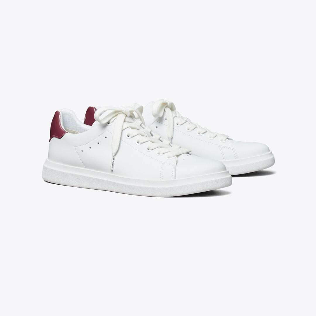 Tory Burch Howell Court Sneaker Titanium White / Vintage Eggplant