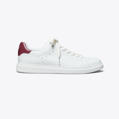 Tory Burch Howell Court Sneaker Titanium White / Vintage Eggplant