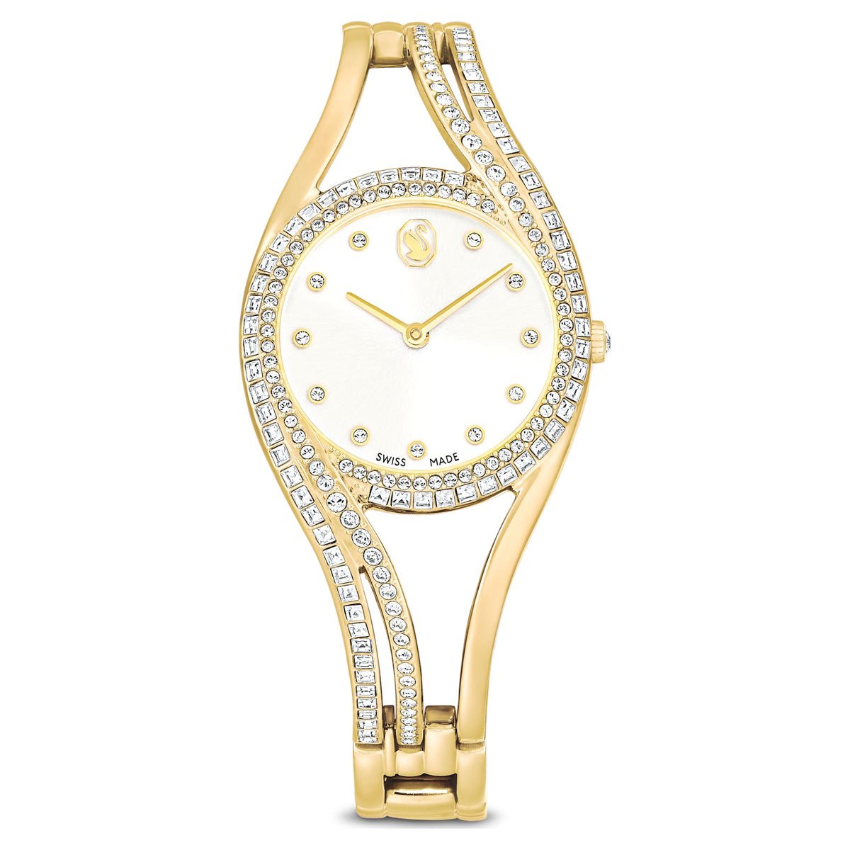 Swarovski Hyperbola Bangle Watch Swiss Made Metal Bracelet Gold Tone Gold-Tone Finish SW5754534