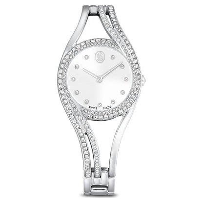 Swarovski Hyperbola Bangle Watch Swiss Made Metal Bracelet Silver Tone Stainless Steel SW5689432