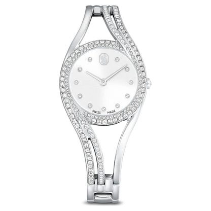 Swarovski Hyperbola Bangle Watch Swiss Made Metal Bracelet Silver Tone Stainless Steel SW5689432