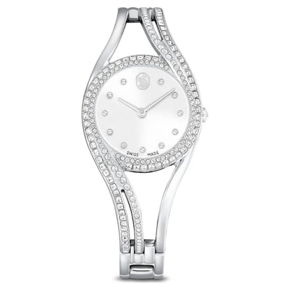 Swarovski Hyperbola Bangle Watch Swiss Made Metal Bracelet Silver Tone Stainless Steel SW5689432