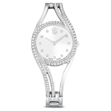 Swarovski Hyperbola Bangle Watch Swiss Made Metal Bracelet Silver Tone Stainless Steel SW5689432