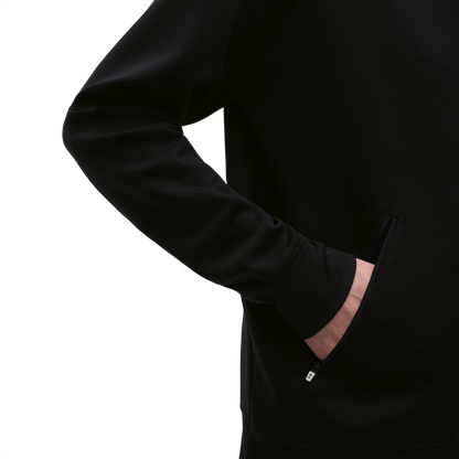 On Zipped Hoodie Black