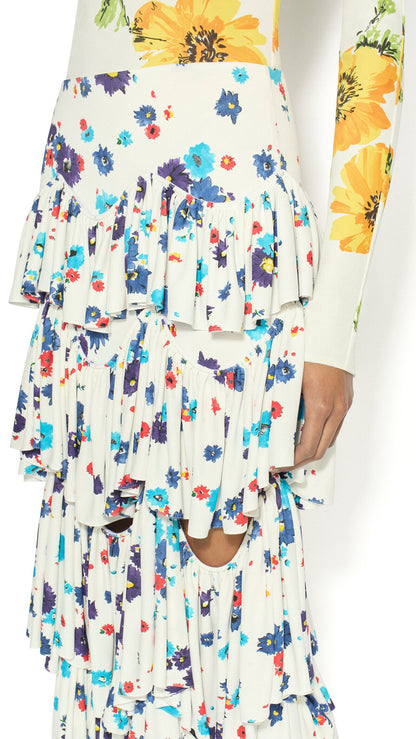 Alaïa Draped Printed Skirt