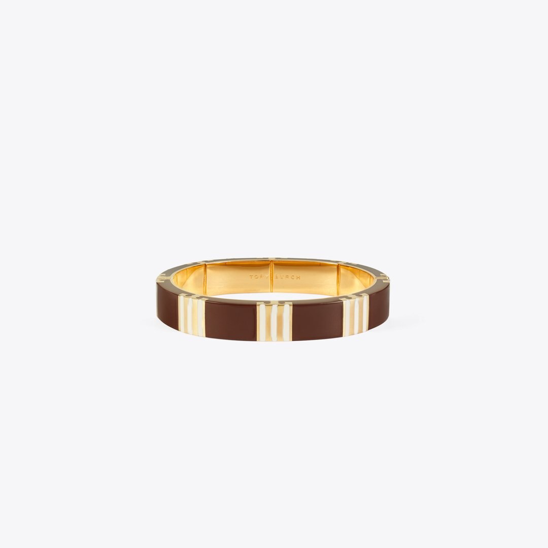 Tory Burch Icon Enamel Bracelet Tory Gold / Burgundy / Pink