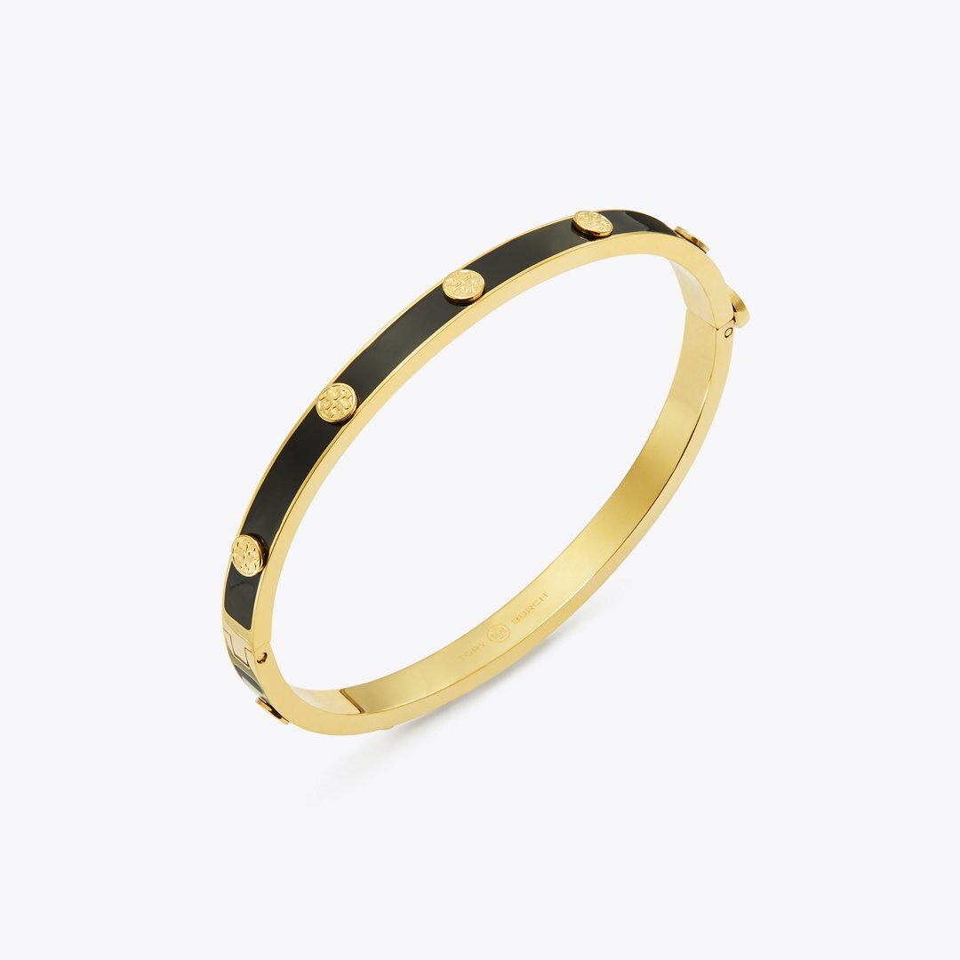Tory Burch Icon Enamel Hinge Bracelet Tory Gold / Black