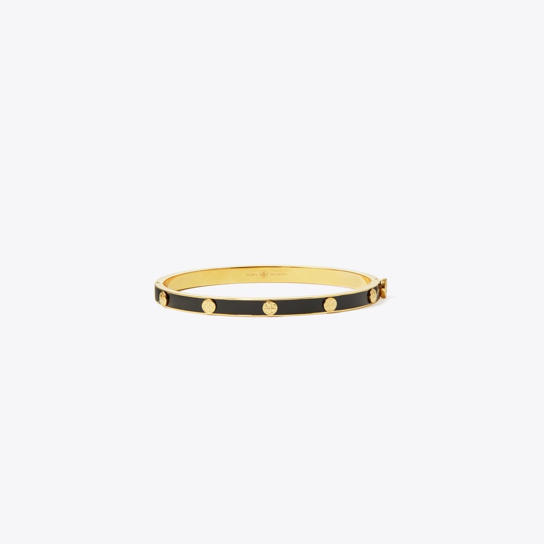 Tory Burch Icon Enamel Hinge Bracelet Tory Gold / Black