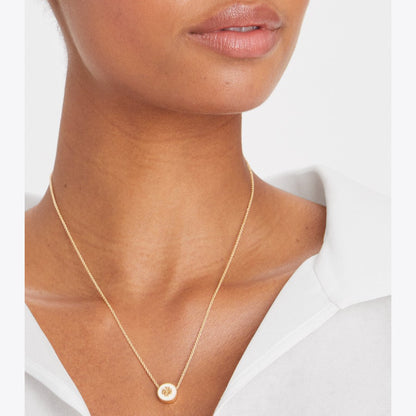 Tory Burch Icon Enamel Pendant Necklace Tory Gold / Black