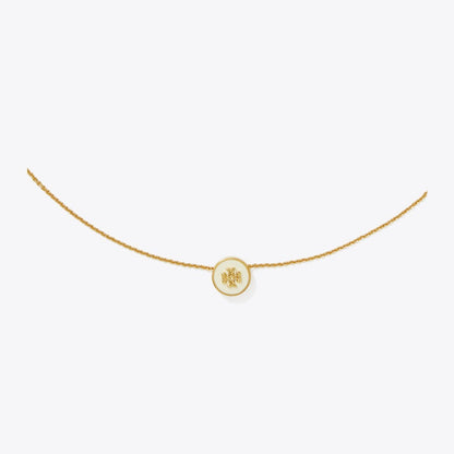 Tory Burch Icon Enamel Pendant Necklace Tory Gold / New Ivory