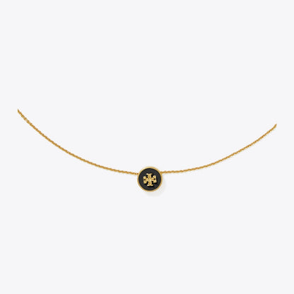 Tory Burch Icon Enamel Pendant Necklace Tory Gold / Black