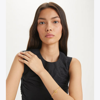 Tory Burch Icon Hinged Cuff Tory Gold