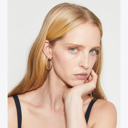 Tory Burch Icon Hoop Earrings Tory Gold