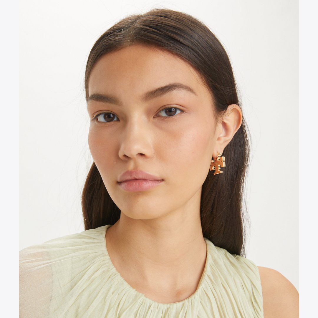 Tory Burch Icon Hoop Earrings Tory Gold