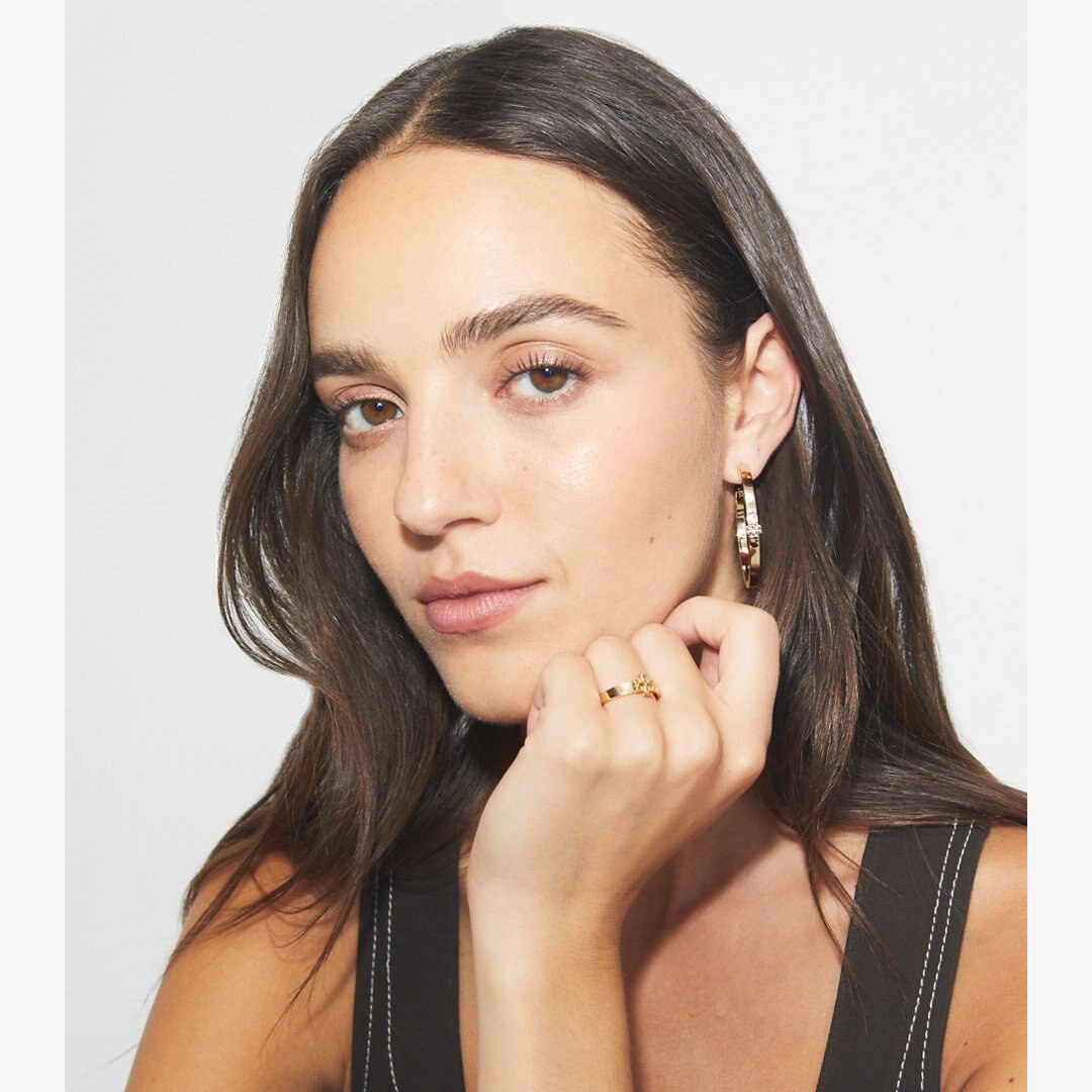 Tory Burch Icon Hoop Earrings Tory Gold