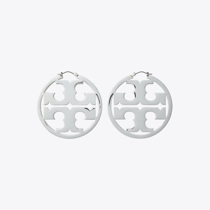 Tory Burch Icon Hoop Earrings Tory Silver