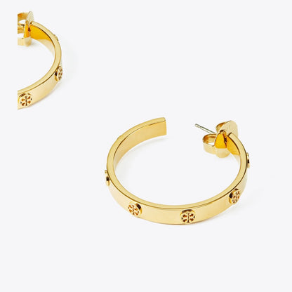 Tory Burch Icon Hoop Earrings Tory Gold