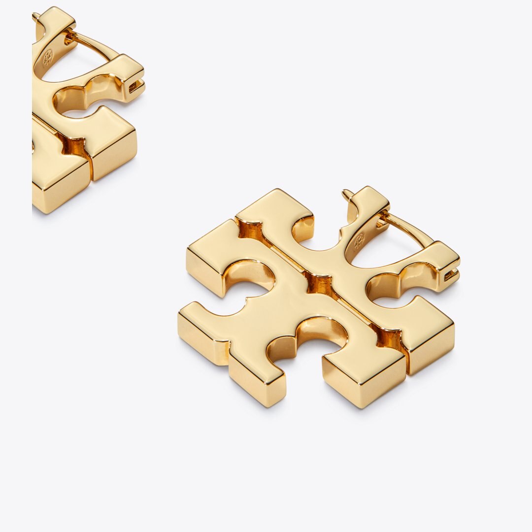 Tory Burch Icon Hoop Earrings Tory Gold