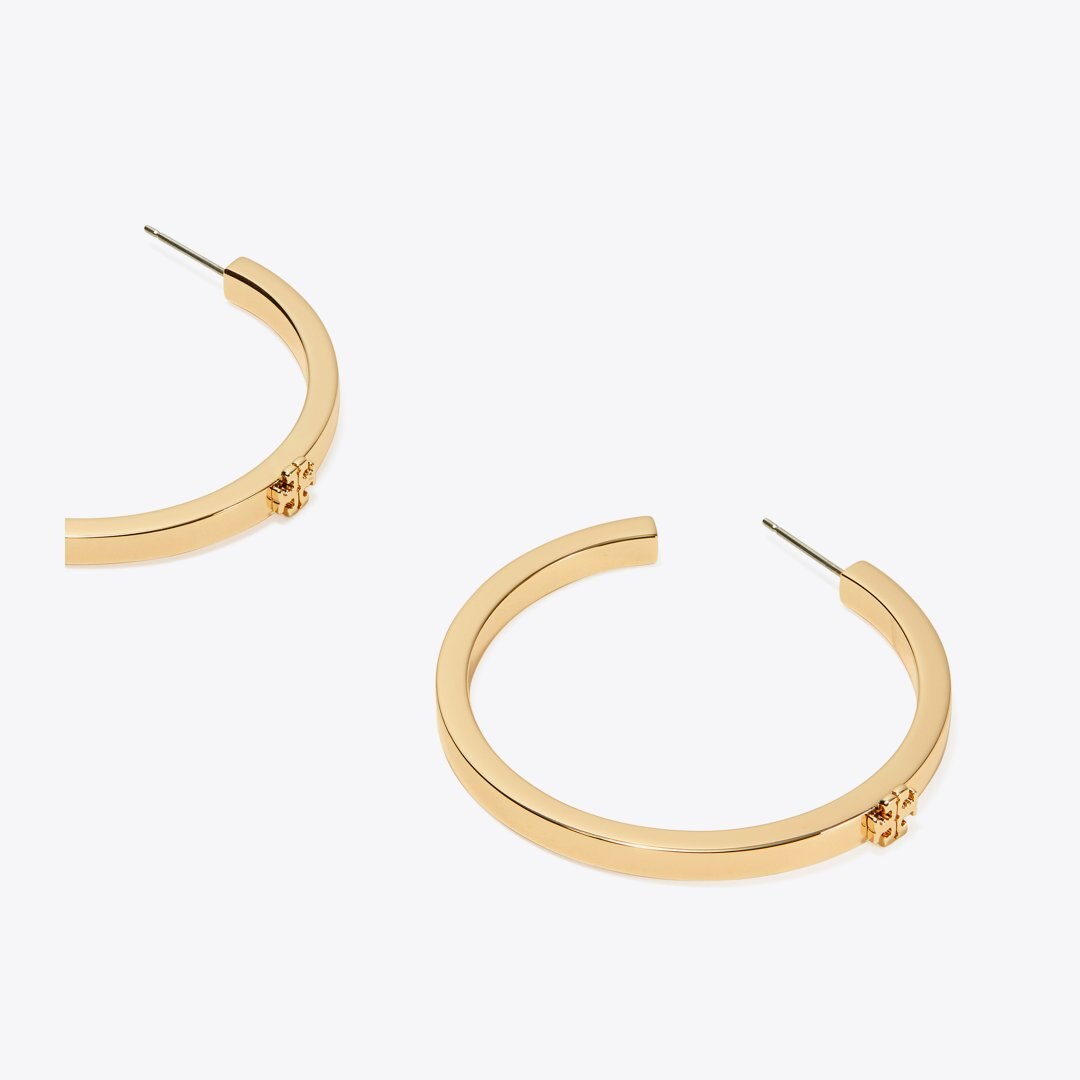 Tory Burch Icon Hoop Earrings Tory Gold