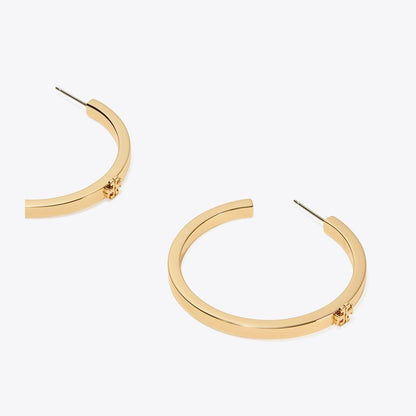 Tory Burch Icon Hoop Earrings Tory Gold