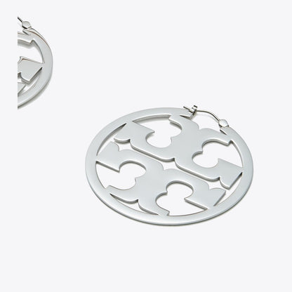 Tory Burch Icon Hoop Earrings Tory Silver