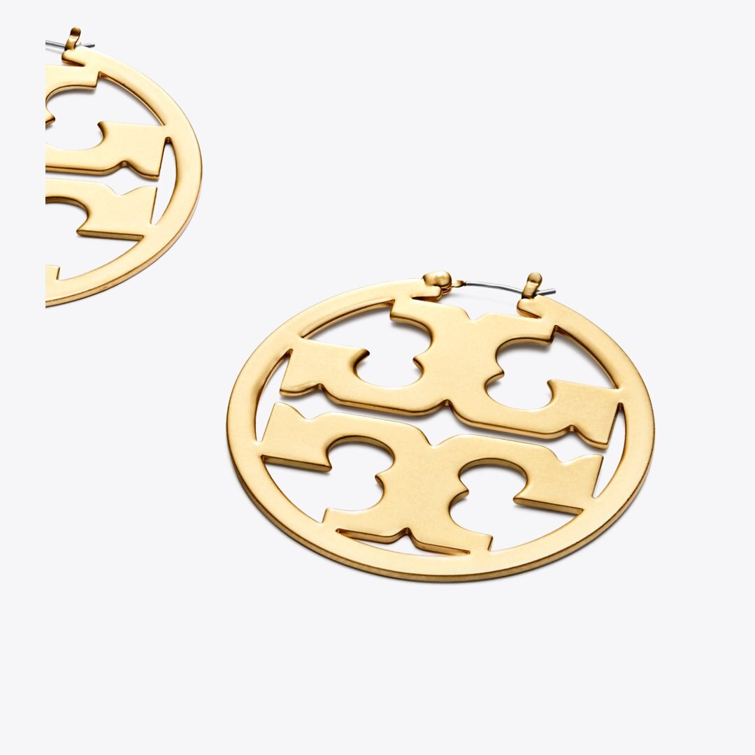 Tory Burch Icon Hoop Earrings Tory Gold