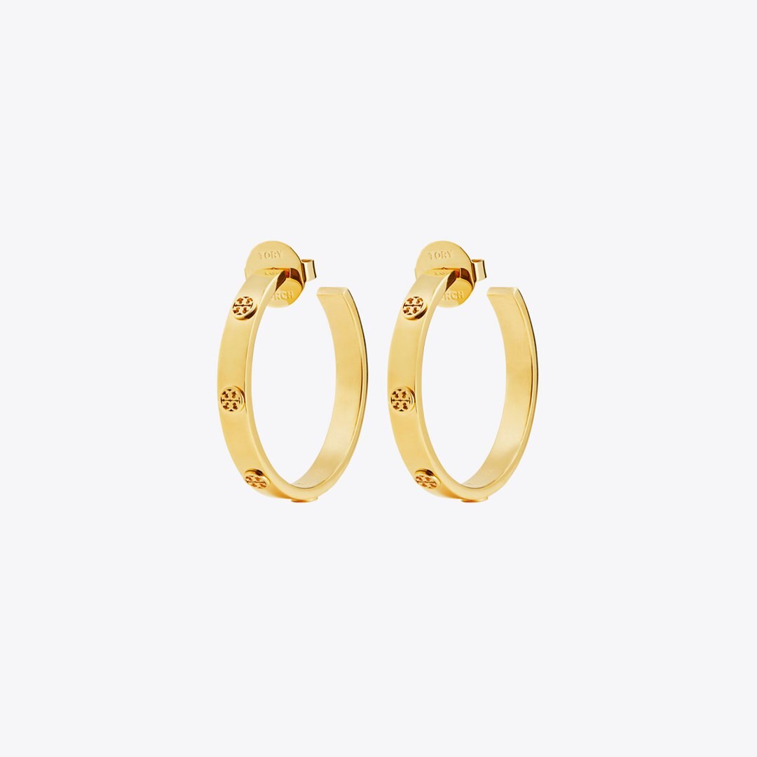 Tory Burch Icon Hoop Earrings Tory Gold