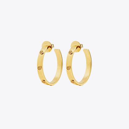 Tory Burch Icon Hoop Earrings Tory Gold