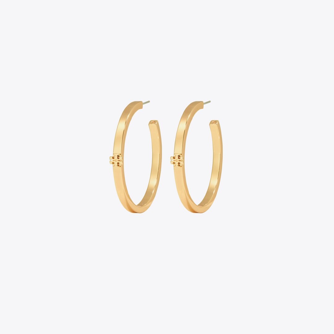 Tory Burch Icon Hoop Earrings Tory Gold