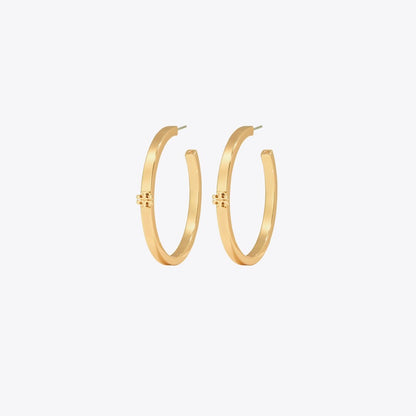 Tory Burch Icon Hoop Earrings Tory Gold
