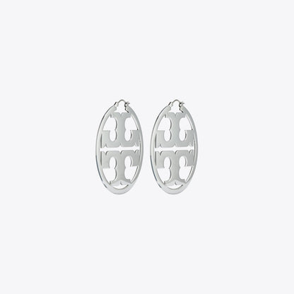 Tory Burch Icon Hoop Earrings Tory Silver
