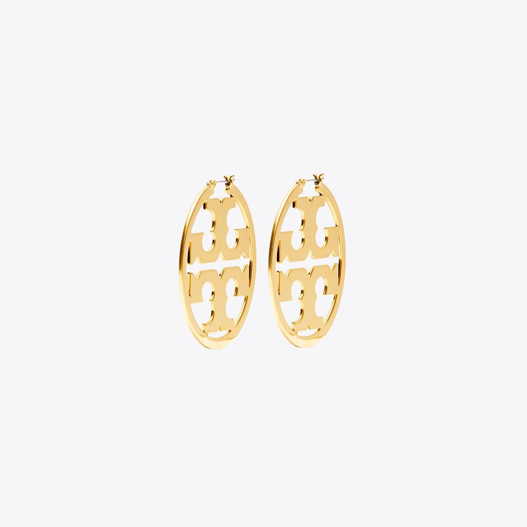 Tory Burch Icon Hoop Earrings Tory Gold