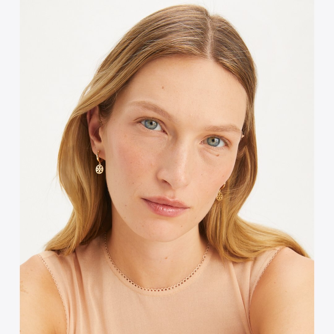 Tory Burch Icon Huggie Hoop Earrings Tory Gold