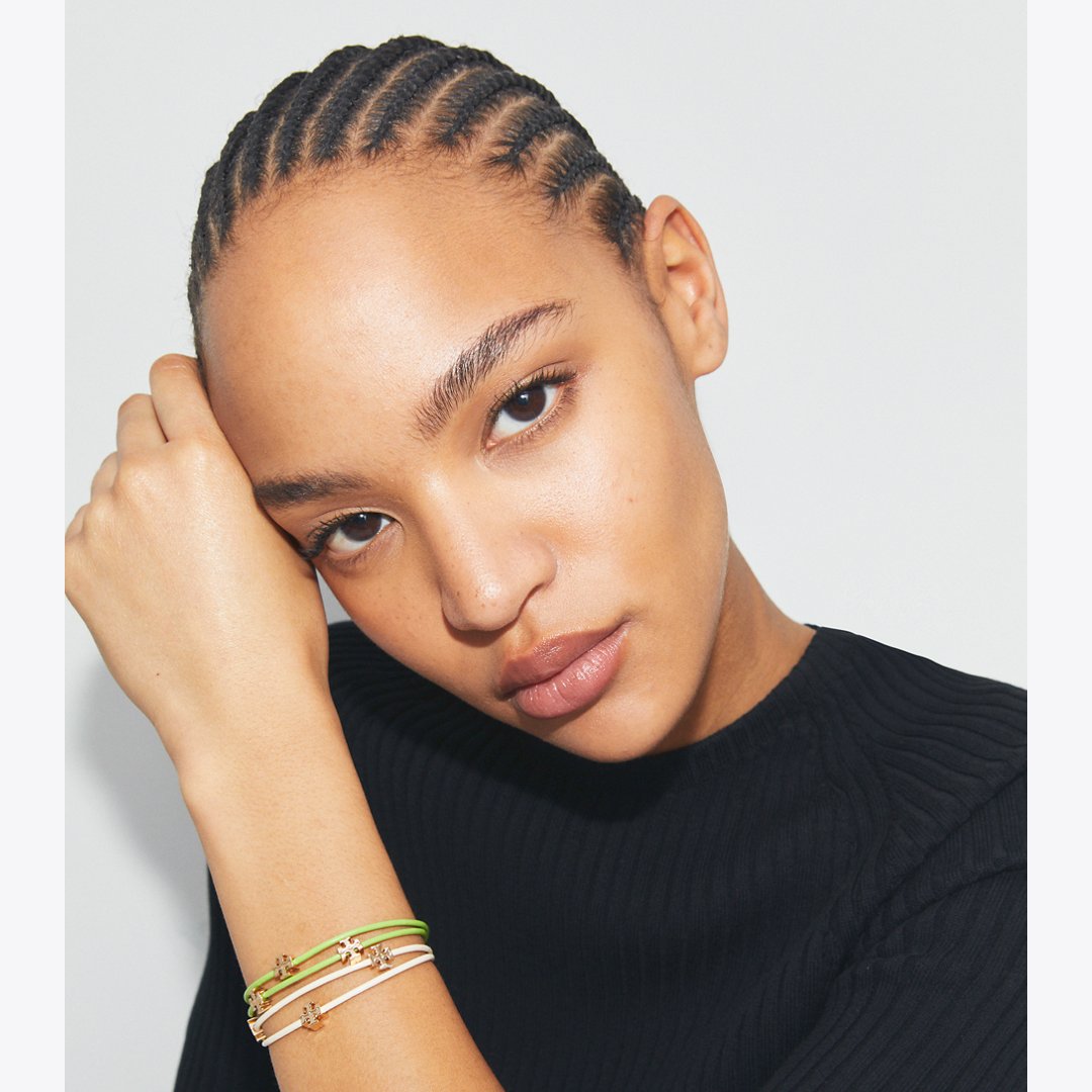 Tory Burch Icon Multi-Wrap Slider Bracelet Tory Gold / Green