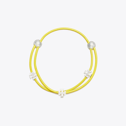Tory Burch Icon Multi-Wrap Slider Bracelet Light Silver / Yellow