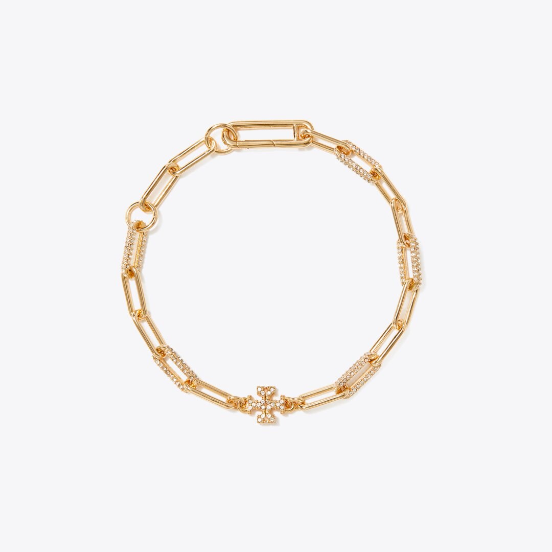 Tory Burch Icon Pav Chain Bracelet Tory Gold / Crystal