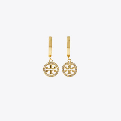 Tory Burch Icon Pav Hoop Earrings Tory Gold / Crystal