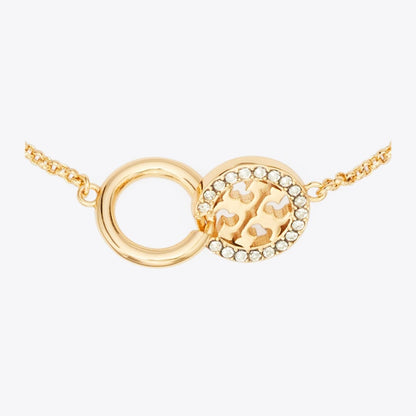 Tory Burch Icon Pav Interlocking Chain Bracelet Tory Gold / Crystal