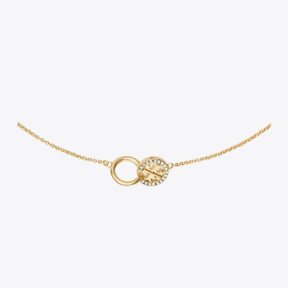 Tory Burch Icon Pav Interlocking Pendant Necklace Tory Gold / Crystal