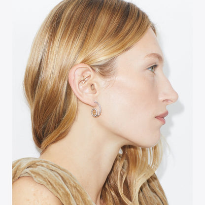 Tory Burch Icon Pav Loop Earrings Tory Gold / Crystal