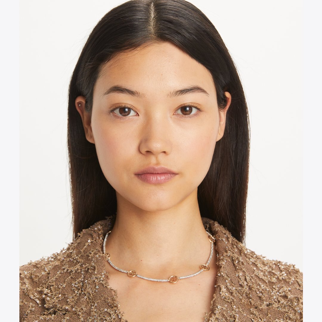 Tory Burch Icon Pav Necklace Tory Gold / Crystal