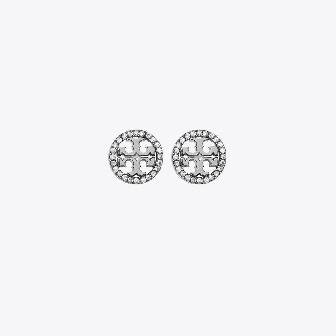 Tory Burch Icon Pav Necklace and Earring Set Tory Silver / Crystal