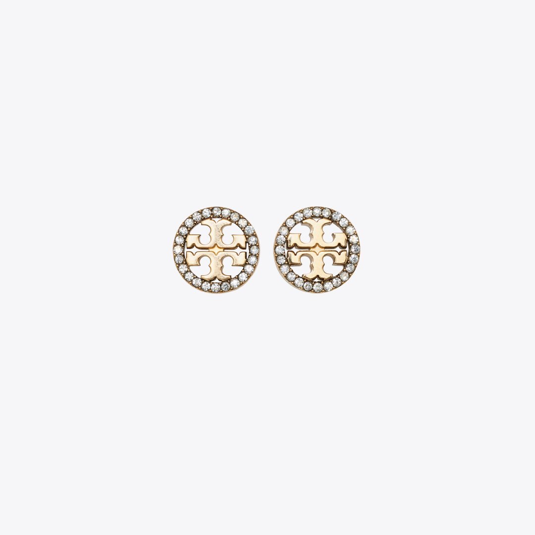 Tory Burch Icon Pav Necklace and Earring Set Tory Gold / Crystal
