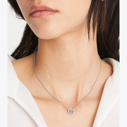 Tory Burch Icon Pav Pendant Necklace Tory Gold/Crystal
