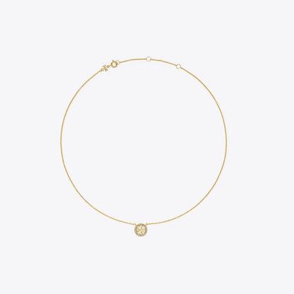 Tory Burch Icon Pav Pendant Necklace Tory Gold/Crystal