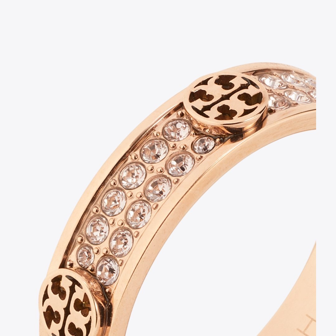 Tory Burch Icon Pav Ring Rose Gold / Pink