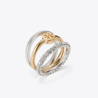 Tory Burch Icon Pav Stacking Ring Tory Gold / Tory Silver / Crystal