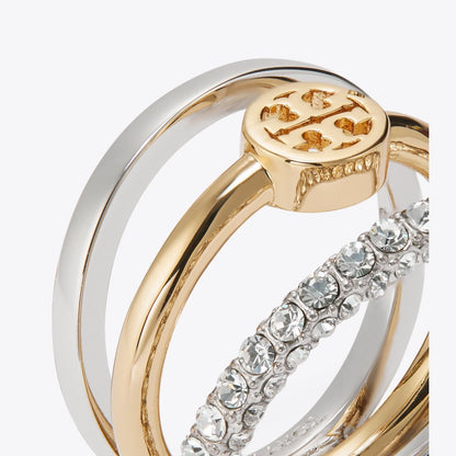 Tory Burch Icon Pav Stacking Ring Tory Gold / Tory Silver / Crystal