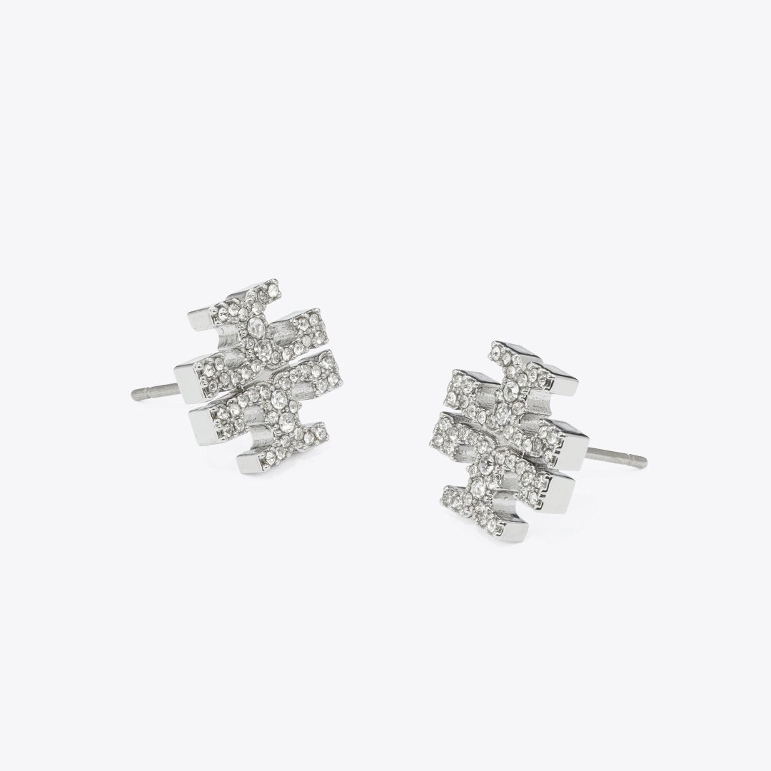 Tory Burch Icon Pav Stud Earrings Tory Silver / Crystal