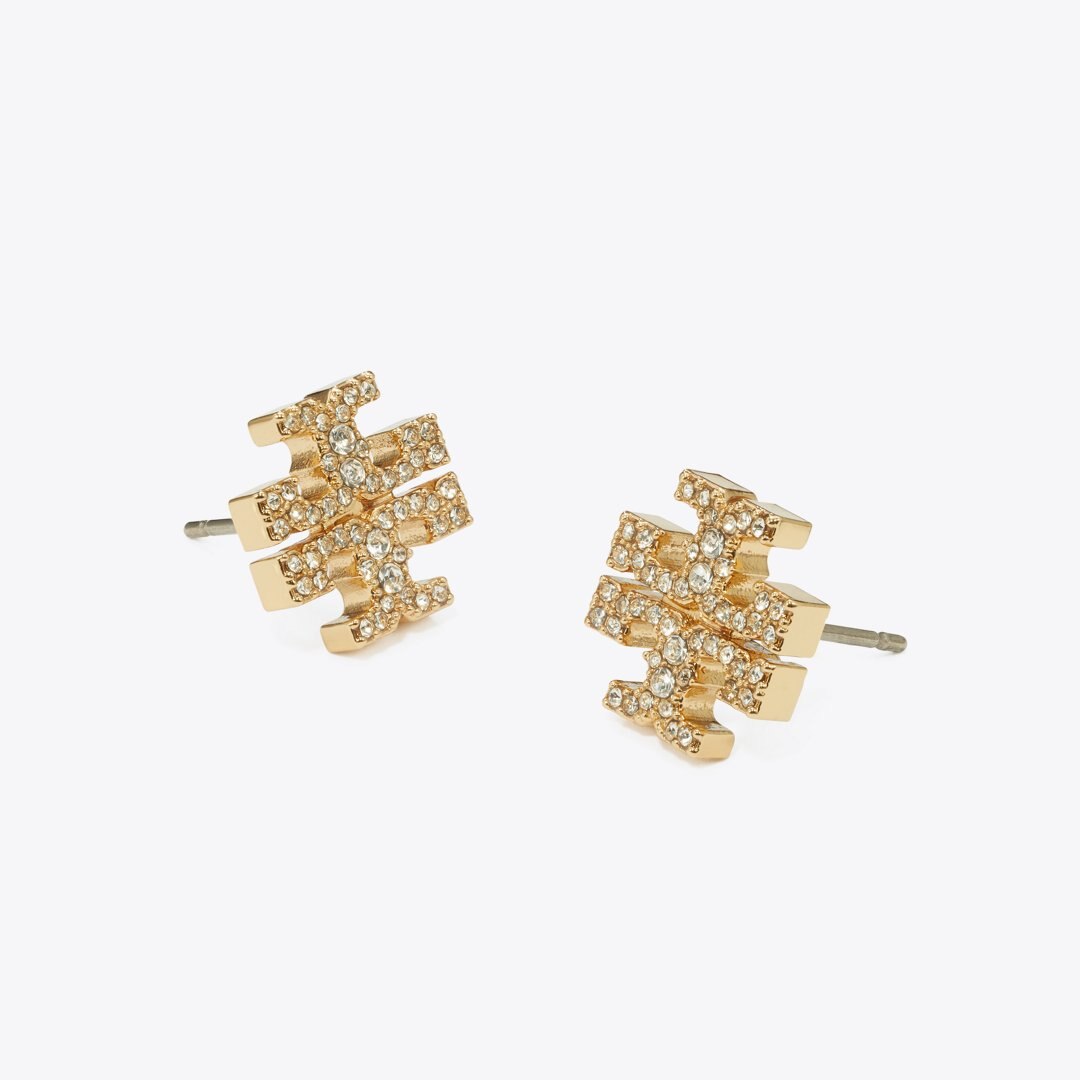 Tory Burch Icon Pav Stud Earrings Tory Gold / Crystal